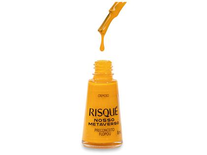 Imagem de Esmalte Risqué Nosso Metaverso Preconceito Flopou Amarelo Cremoso Hipoalergênico 8ml