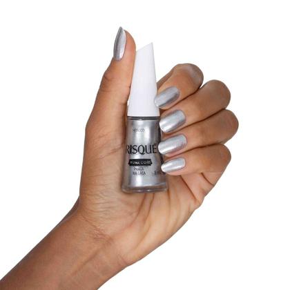 Imagem de Esmalte Risqué Nova Cor Metálico Cor Prata na Lata 8ml