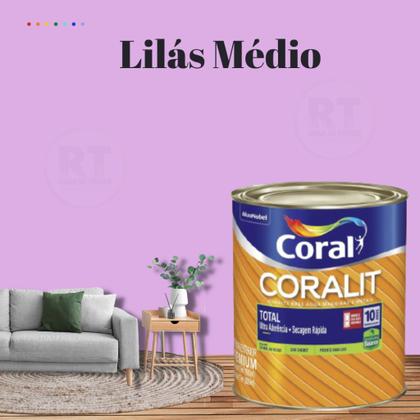 Imagem de Esmalte Sintético Base Água Coral Coralit 800ml Tinta Cor Roxo Acetinado p/Madeiras e Metais e Pintura em Artesanato de MDF.