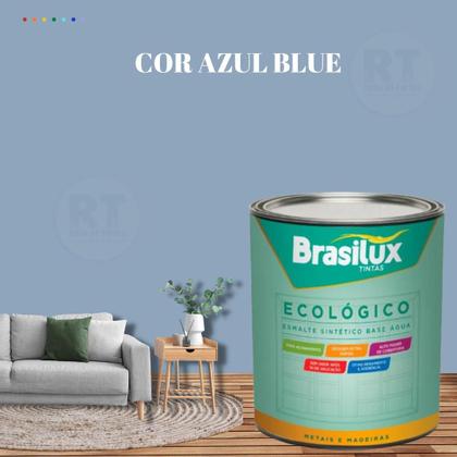 Imagem de Esmalte Sintético Brasilux Base Água Ecologico Cor Azul 800ML Brilhante