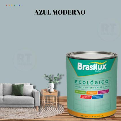 Imagem de Esmalte Sintético Brasilux Base Água Ecologico Cor Azul 800ML Brilhante