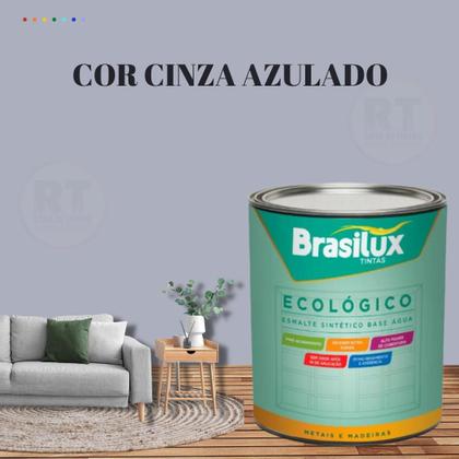 Imagem de Esmalte Sintético Brasilux Base Água Ecologico Cor Cinza 800ML Brilhante