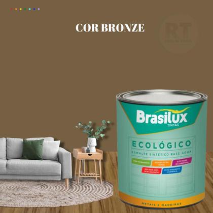 Imagem de Esmalte Sintético Brasilux Base Água Ecologico Cor Marrom 800ML Brilhante