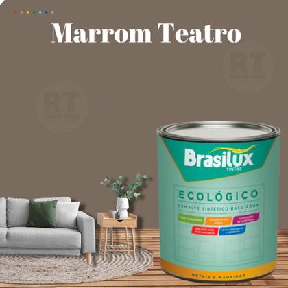 Imagem de Esmalte Sintético Brasilux Base Água Ecologico Cor Marrom 800ML Brilhante