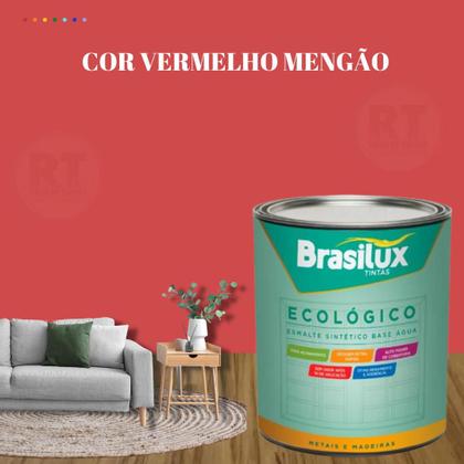 Imagem de Esmalte Sintético Brasilux Base Água Ecologico Cor Vermelho 800ML Brilhante