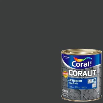 Imagem de Esmalte Sintético Fundo e Acabamento Ferrolack Coralit Antiferrugem 900ml Preto - 5203033 - CORAL