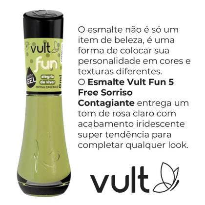 Imagem de Esmalte Verde Efeito Gel Cremoso Alegria de Viver 5F Fun 8ml Vult