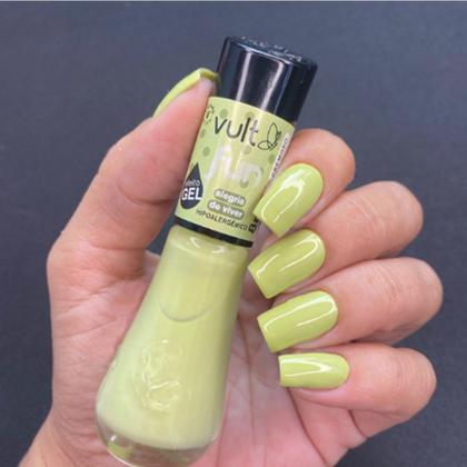 Imagem de Esmalte Verde Efeito Gel Cremoso Alegria de Viver 5F Fun 8ml Vult