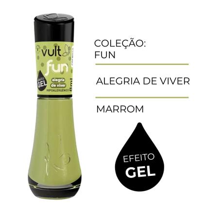 Imagem de Esmalte Verde Efeito Gel Cremoso Alegria de Viver 5F Fun 8ml Vult
