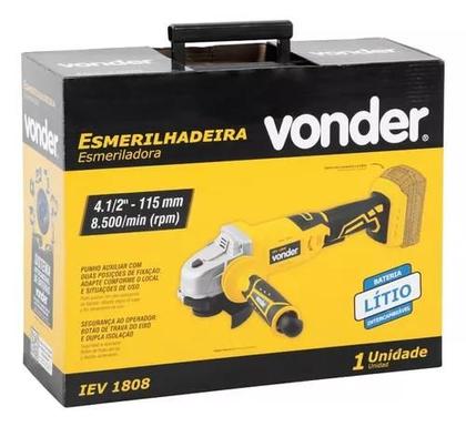 Imagem de Esmerilhadeira 4.1/2 18v com carregador e 2 bateria vonder