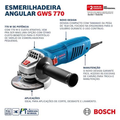 Imagem de Esmerilhadeira Angular 4.1/2'' 770W GWS 770 110V Bosch