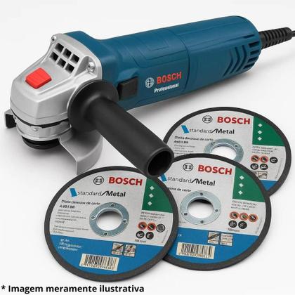 Imagem de Esmerilhadeira Angular 4.1/2 POL 850W GWS850 com 3 Discos e Bolsa Nylon BOSCH