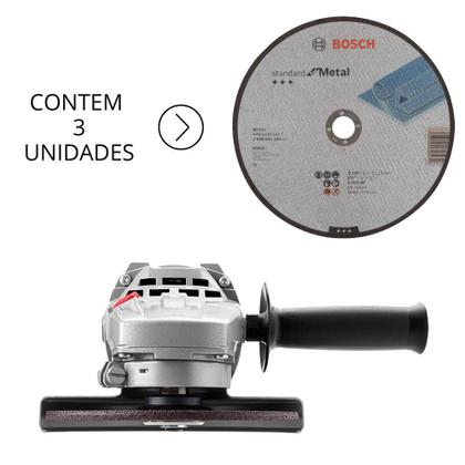Imagem de Esmerilhadeira Angular 9 POL 2200W com 3 Discos de Corte Metal 9 POL Standard BOSCH