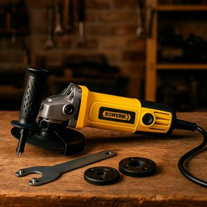 Imagem de Esmerilhadeira Angular Bomvink Potente e Compacta Ideal para Cortes Precisos e Polimentos 127V