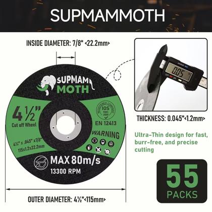 Imagem de Esmerilhadeira angular Cut Off Wheel SUPMAMMOTH, pacote com 55 polegadas