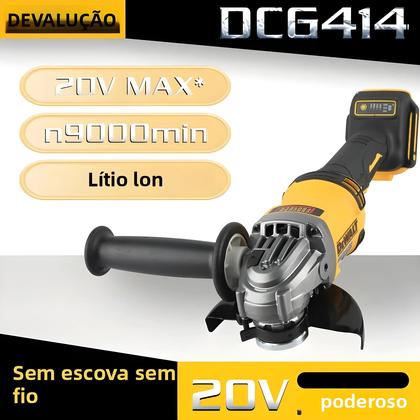 Imagem de Esmerilhadeira Angular Dewalt 20V DCG414 (125mm) - Sem Fio, Brushless, Corte e Polimento