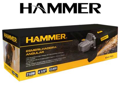 Imagem de Esmerilhadeira Angular Hammer Em-710-1 Preta 710W 220V