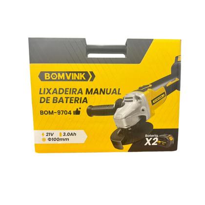 Imagem de Esmerilhadeira Angular Lixadeira 100mm Sem Fio Com 2 Baterias 21V