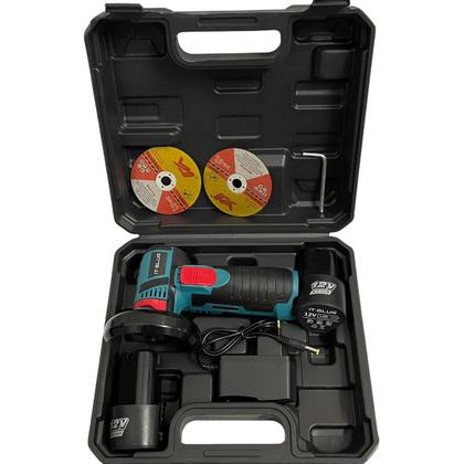 Imagem de Esmerilhadeira Angular Lixadeira Portátil Com 2 Baterias Recarregável 12v 76mm Profissional 1994