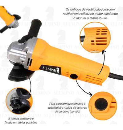 Imagem de Esmerilhadeira Angular Profissional 800w 115mm.