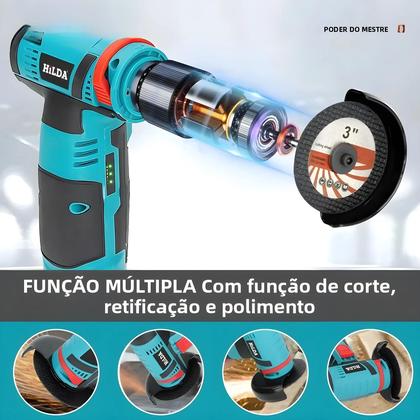Imagem de Esmerilhadeira Angular Sem Fio HILDA 12V Para Polimento E Desbaste, Ferramenta Elétrica De Diamante