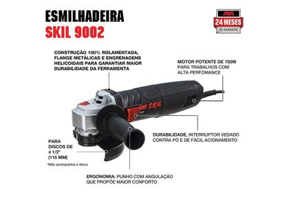 Imagem de Esmerilhadeira Angular Skil 4” Profissional - 700W 9002