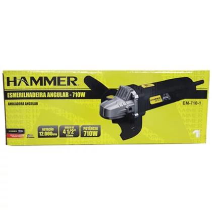 Imagem de esmerilhadeira hammer 4.5 angular 710w - 110V