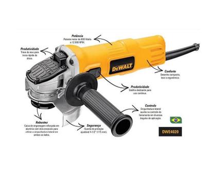 Imagem de Esmerilhadeira Lixadeira Angular 115Mm 110V 800W Dewalt