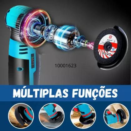 Imagem de Esmerilhadeira Lixadeira Maquina Polimento Portátil Bateria Recarregável 12v Profissional