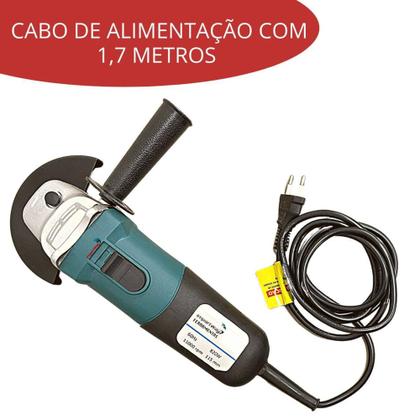 Imagem de Esmerilhadeira Lixadeira Politriz Angular 820W Rolamentada com Proteção 110V - IMPORTWAY