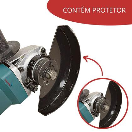 Imagem de Esmerilhadeira Lixadeira Politriz Angular 820W Rolamentada com Proteção 110V - IMPORTWAY