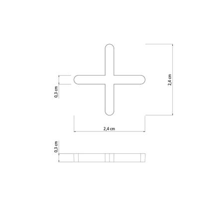 Imagem de Espaçador Cruzeta Plástico Tramontina 3mm Saco 100 un