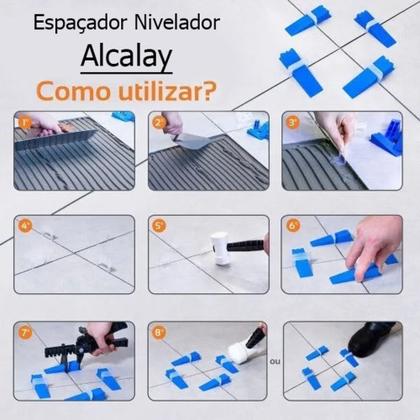 Imagem de Espaçador Nivelador Para Piso Kit Com 100 Unidades Alcalay