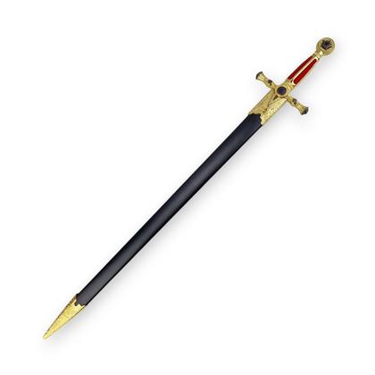 Imagem de Espada Cerimonial Maçônica Vermelho E Dourada Com Bainha