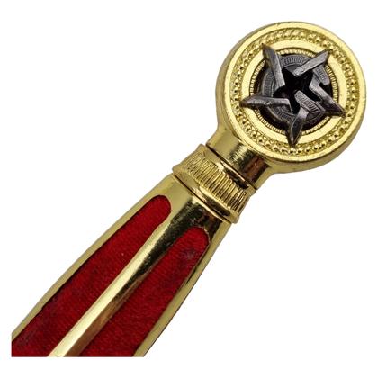 Imagem de Espada Cerimonial Maçônica Vermelho E Dourada Com Bainha