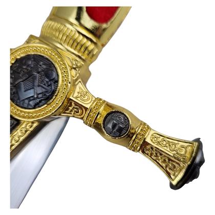 Imagem de Espada Cerimonial Maçônica Vermelho E Dourada Com Bainha