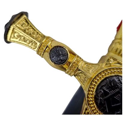 Imagem de Espada Cerimonial Maçônica Vermelho E Dourada Com Bainha