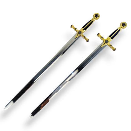 Imagem de Espada Dupla Maçônica Suporte De Parede Em X ul