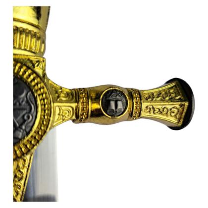 Imagem de Espada Dupla Maçônica Suporte De Parede Em X ul