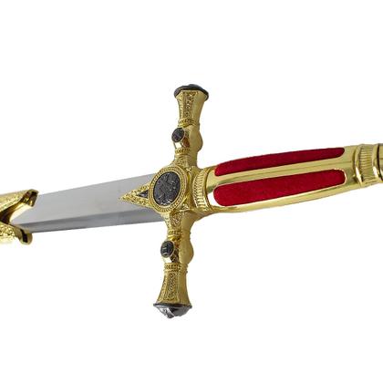 Imagem de Espada Medieval Decorativa com Bainha e Suporte de Parede