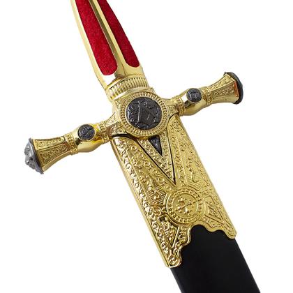 Imagem de Espada Medieval Decorativa com Bainha e Suporte de Parede