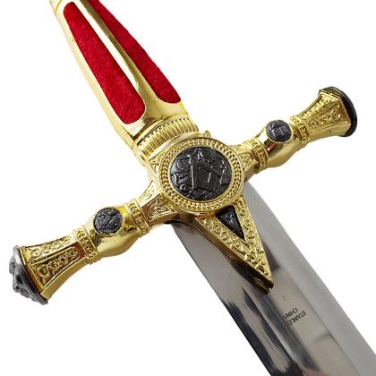 Imagem de Espada Medieval Decorativa com Bainha e Suporte de Parede