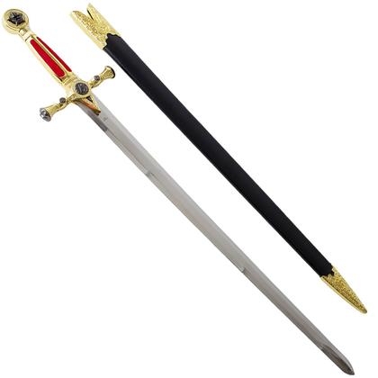 Imagem de Espada Medieval Decorativa com Bainha e Suporte de Parede