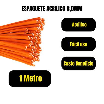 Imagem de Espaguete Acrílico 8mm Proteção e Isolamento Fios Cabos