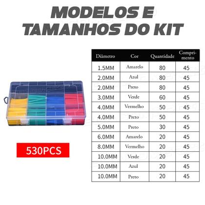 Imagem de Espaguete/tubo Termo Retrátil Colorido Kit Com 530 Peças