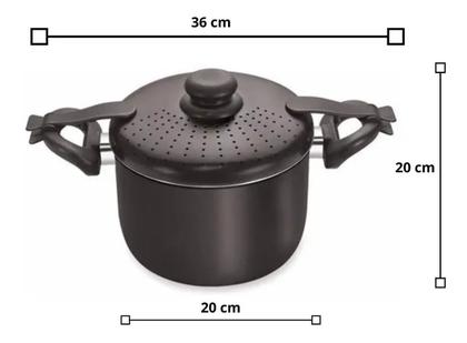 Imagem de Espagueteira Alumínio Teflon 4,5l Nobre - Eirilar Cor Preto