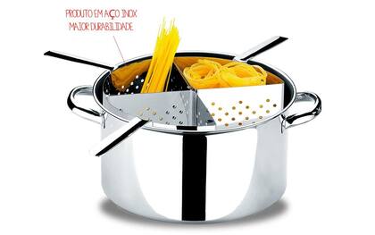 Imagem de Espagueteira De Inox Brinox Savoy 10 Litros 4 Divisões Aço Inox