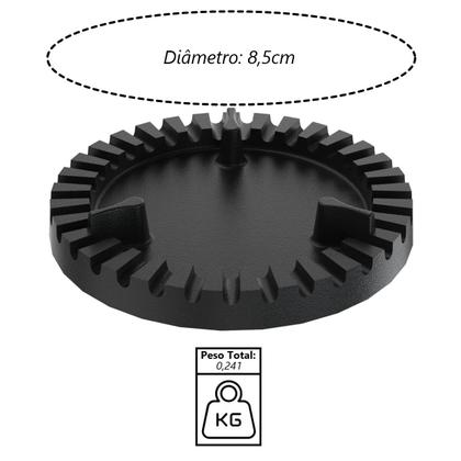 Imagem de Espalha Chama Fogão Industrial Queimador Duplo Ferro 8,5cm