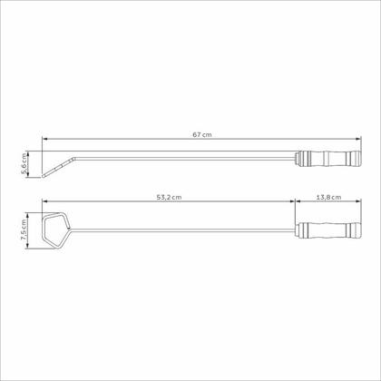 Imagem de Espalhador de brasas tramontina churrasco com lâmina em aço inox e cabo de madeira natural 67 cm