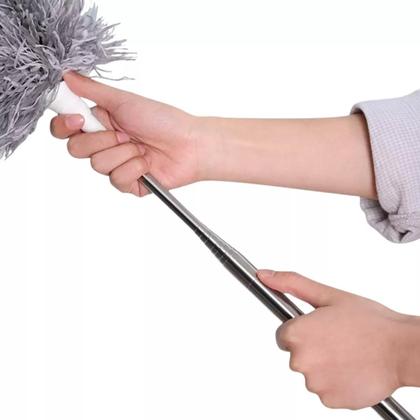 Imagem de Espanador de Pó Extensível com Microfibra Eletrostática Flexível e Perfeito para Limpeza de Teto e Cantos